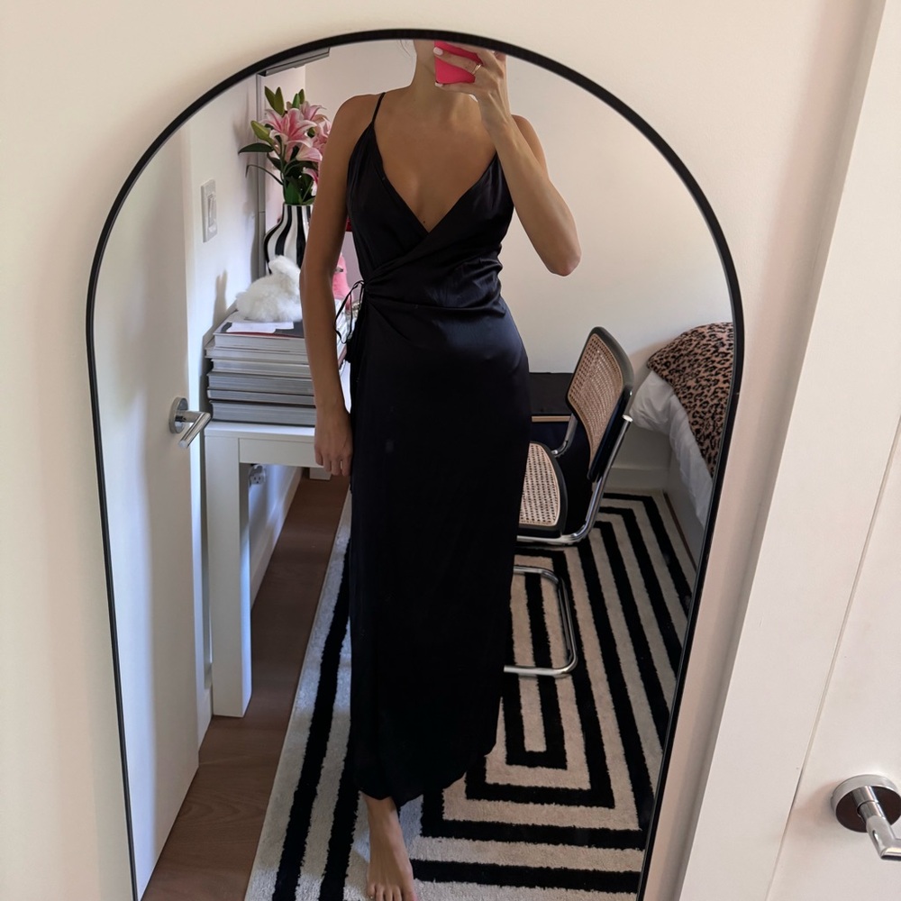 silk roads Adriana iglesias daya maxi wrap dress black